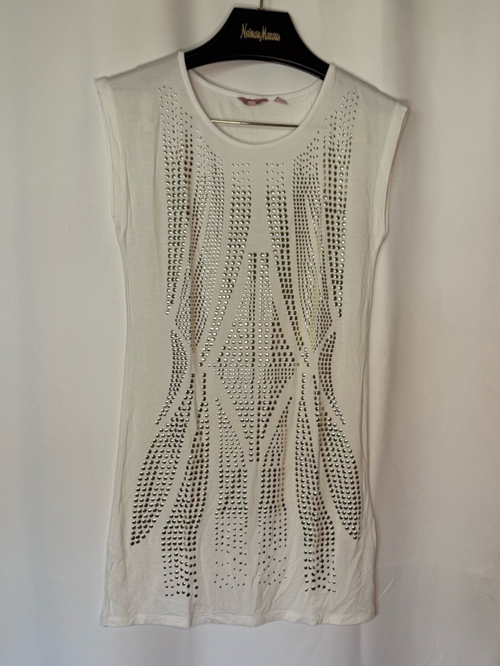 Ted Baker White Gold-Studded Shift Dress